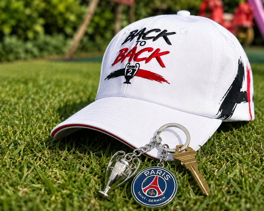 Pack Champion d’Europe – Casquette Back to Back + Porte-clé Collector 🔴🔵
