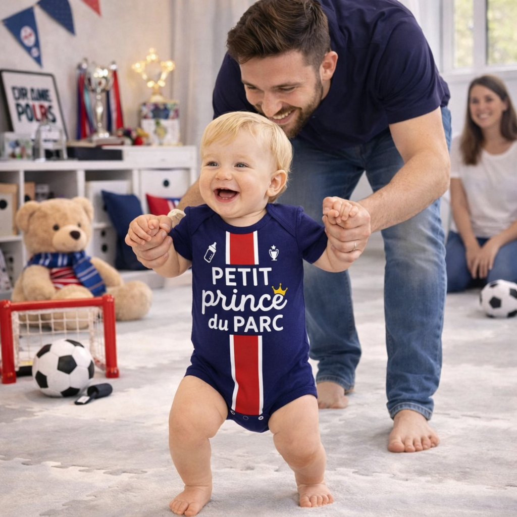 Body Bébé – Petit Prince du Parc | Bébé Supporter de Paris 👶| Coton bio